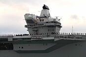 The forward (navigation) island aboard HMS Queen Elizabeth. Pic: Gareth Corfield