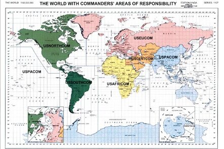 Map of the USA's Unified Combatant Commands