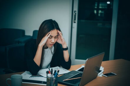 Stressed looking business person. 