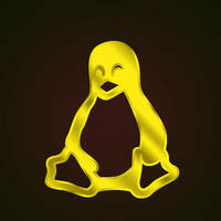 Golden Linux penguin