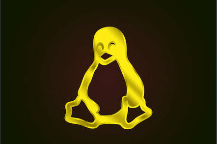 Golden Linux penguin