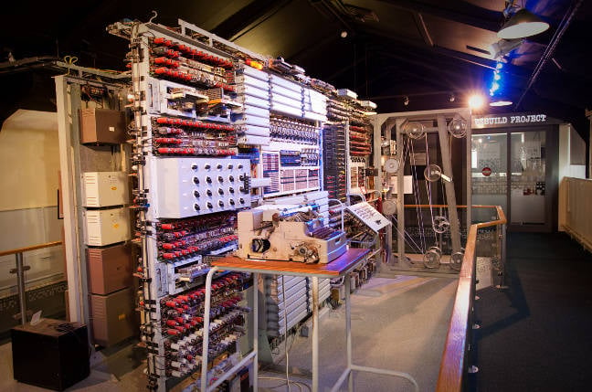 The National Museum of Computing's Colossus replica, standing in Block H at Bletchley Park. Pic: TNMOC