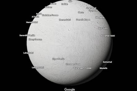 Enceladus in Google Maps