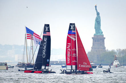 Oracle Team Versus NZ Team in America's Cup 2016 in New York