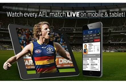AFL website ad for streaming live games