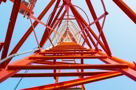 Beautiful geometric lattices inside mobile mast/antenna