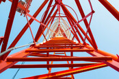 Beautiful geometric lattices inside mobile mast/antenna