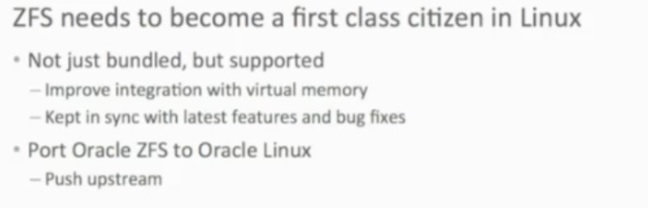 ZFS needs to be a 1st class citizen on linux