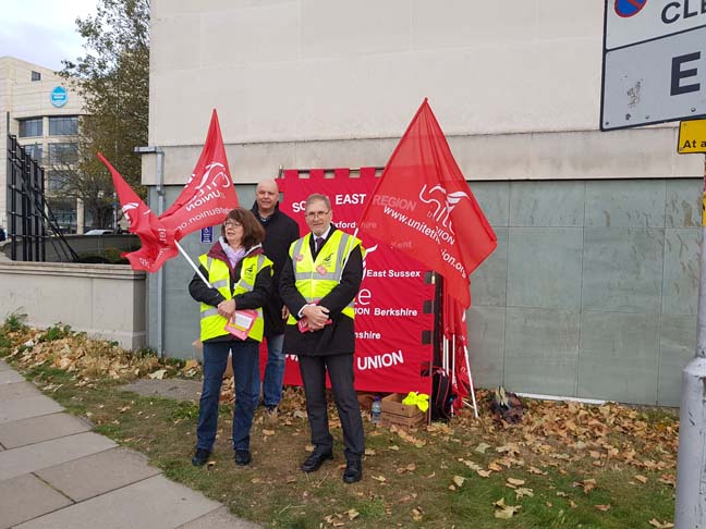 capita protest day 2 in reading - shot from reader