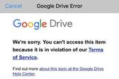 Google Drive ToS violation image