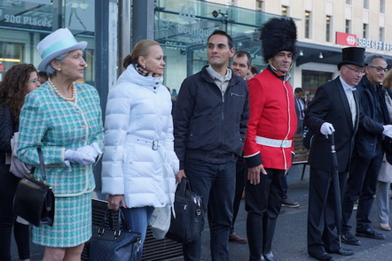 Actors waiting for Geneva Train