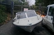 The speedboat abandoned on a Doncaster road