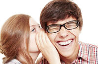 Man and a woman share gossip/secret