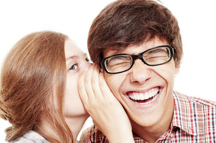 Man and a woman share gossip/secret