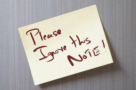 Please ignore this sticky note