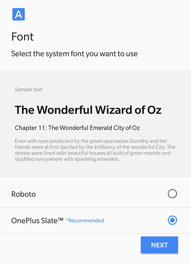 OnePlus 5T Font Chooser