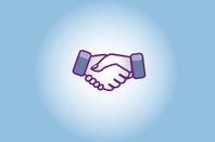 Facebook-style hands shake