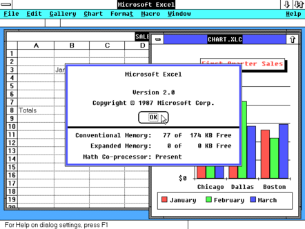 Excel version 2.0