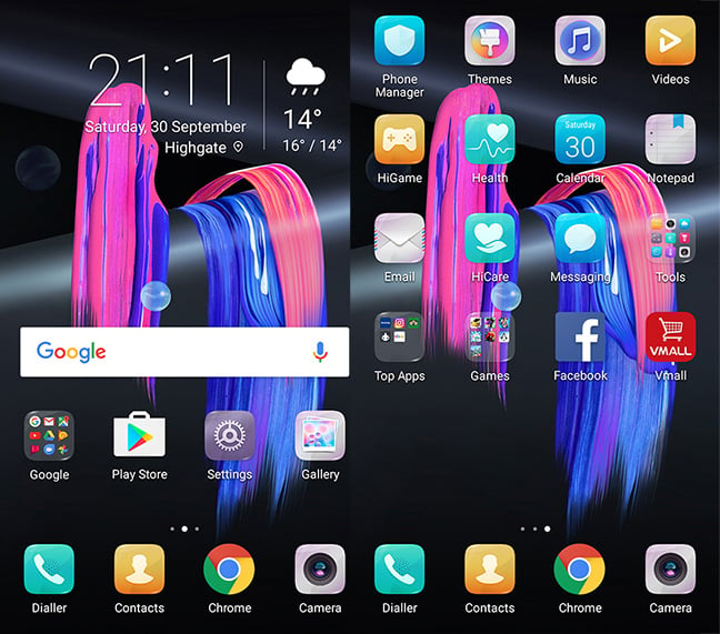 Honor 9 Home Screens