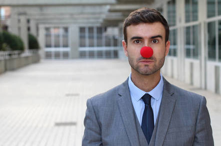 Business man dressed as a clown