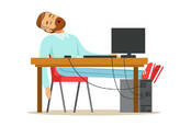 Man sleeping at desk