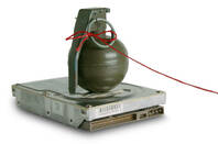 Hard disk drive with hand grenade