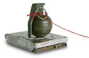 Hard disk drive with hand grenade