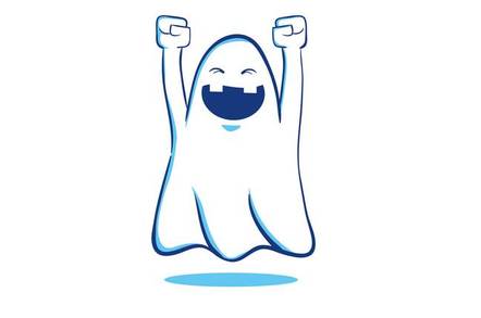 happy smiley ghost character
