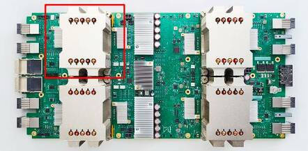 A single TPU2 device with four processor chips