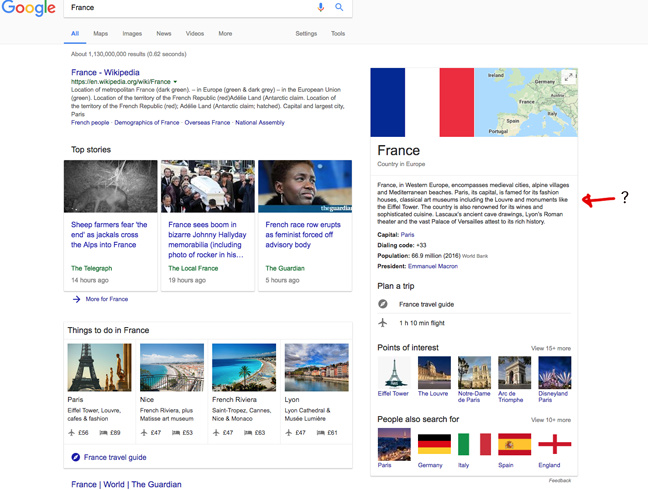 france knowledge graph google