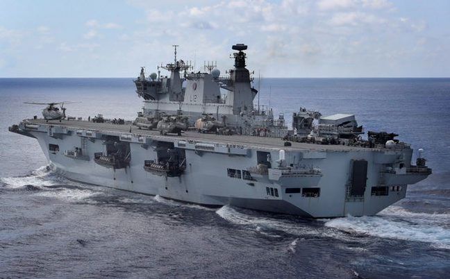 HMS Ocean on her last deployment to the Caribbean. Crown copyright