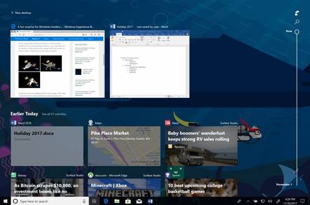 The Windows 10 timeline, coming in Spring 2018