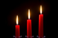 Three candles - suggesting performance graph