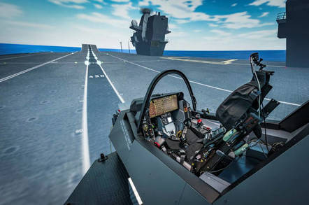 The F-35 simulator at Warton. Crown copyright The F-35 simulator at Warton. Crown copyright
