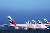 Emirates A380s at Dubai airport