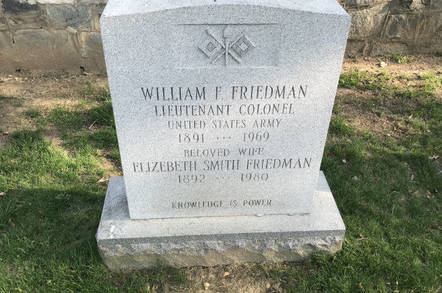 Gravestone of William and Elizebeth Friedman