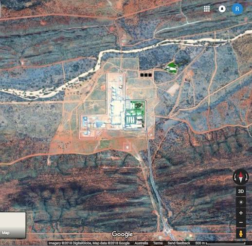 Pine Gap on Google Maps