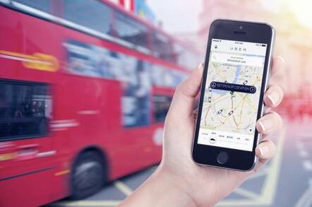 image of Uber app in London