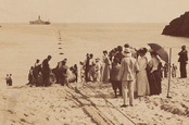 Landing Fayfal cable Porthcurno 1906, photo credit: Telegraph Museum Porthcurno