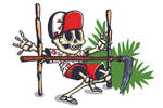 Limbo dancing skeleton