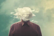 Man with his head in the clouds