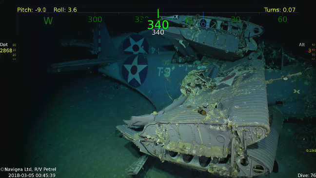 USS Lexington's DUSS Lexington's Douglas Devastator bombers, as rediscovered by Paul Allen's team. Copyright Navigea Ltdouglas Devastator bombers, as rediscovered by Paul Allen's team. Copyright Navigea Ltd