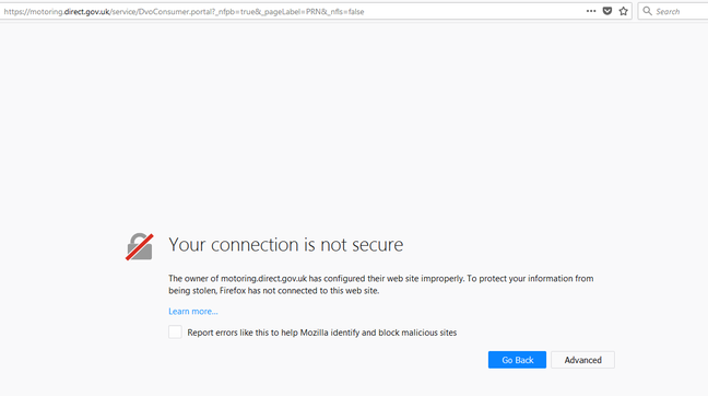 DVLA site access warning