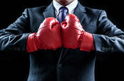 Businessman boxer