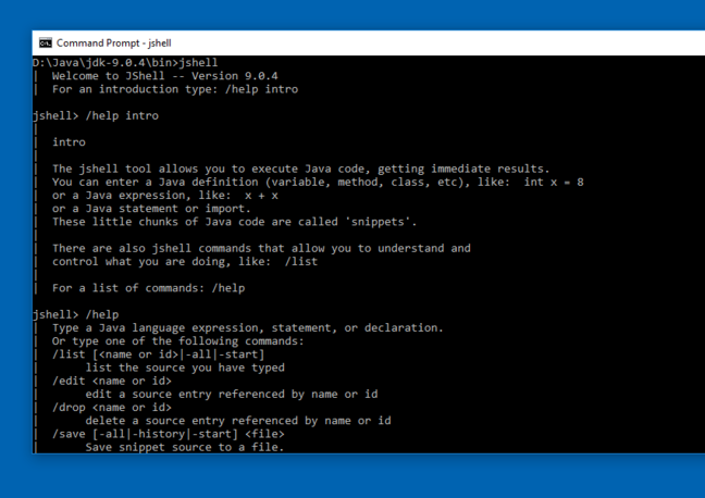 JShell, an interactive shell for Java