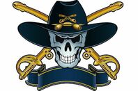 Skull and crossbones cavalry insignia