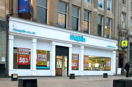 Snap of Glasgow Maplin store closing sale sent in by reader David