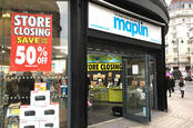 Snap of London Waterloo Maplin store closing sale 