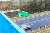 ANPR reading number plate of car on motorway