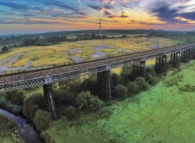 Bennerley viaduct from drone photo Sustrans